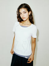 ZIPPER HEART TEE WHITE