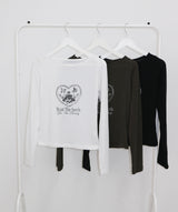 Kibet Heart Vintage Printed Long Sleeve T-Shirt