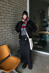 (WOOL) TIE STRAP LAYERED SKIRT