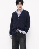 (UNISEX)ニット Vネック カーディガン