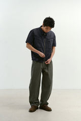 ビンテージウォッシュドフラップポケットワークシャケット (Washed Charcoal)