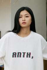 ピクセルピン二ット1/2ボックスtシャツ