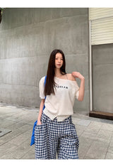 チェックポケットバンディングカジュアルパンツ