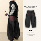 Wizz waistbanding check pocket balloon wide pants