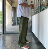 マーレットアイスリネンカーゴバンディングワイドパンツ