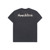 24FW CHAIN EMBOSSING SCRIPT PRINTING SHORT SLEEVE T-SHIRT CHARCOAL 