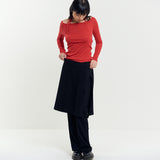 Wrap Skirt Pants Black