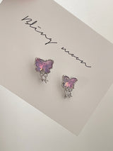 [3 color] starlight butterfly piercing / 2 sizes / twinkle opal drop unique