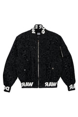 Faux Leather Military Bomber Jacket