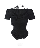 Bella layered sheer halter top (2color)
