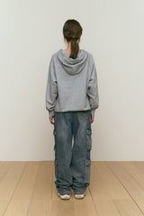 LOWKEY BOOK CLUB LETTERING RAGLAN HOODIE [MELANGE GRAY]