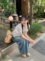 サマーピンタックウォッシュドワイドデニムパンツ
