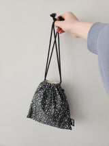terazzo flat string pouch bag - black L