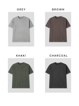 Crop Panel Pigment Half T-Shirt (4color) (No.974)