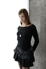 MINI CHECK LAYERED SKIRT