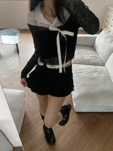 Luna See-Through Layered Long Sleeve Shirt (3 Colors)