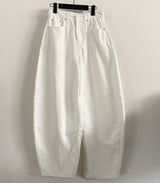 Flying Wing Back Embroidery Point Balloon Fit Summer Cotton Pants 1 Color