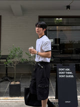 Twos herringbone bermuda pants