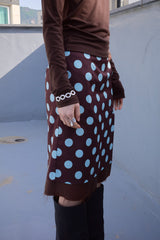 レイヤードドットミディスカート (Brown/2size)
