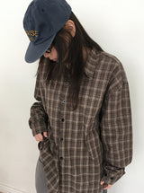 [unisex] タンテニンチェックロングスリーブシャツ