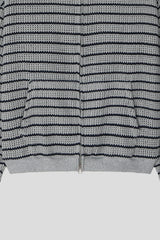 Stone Striped Zip Hoodie