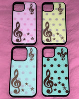 [made] Dot treble clef mint choco phone case (glass bumper)