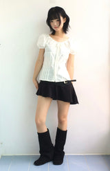Hazel unbalanced checkered skirt
