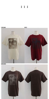 FLOWER PRINTING FLEECE TOP (RED)