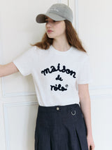 MAISON DE ROLA エンブロイダリーTシャツ WH+NV