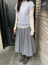 Rahini Layered Half-Neck Cap Short Sleeve Knit