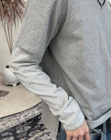 ハスボーダーレイヤードTシャツ