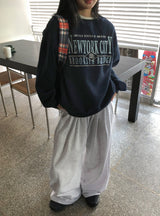 Maom Embroidered Banding Training Brushed Pants