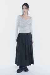 レイヤープリーツスカート charcoal