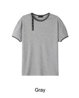 Rual Side Henley Neck Ringer Tee