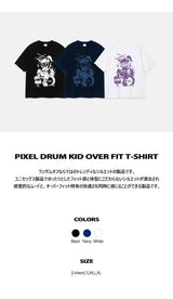 PIXEL DRUM KID OVER FIT T-SHIRT (3color)