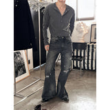 [Unisex] Damage boots cut flare pants