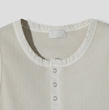 Keene Pigment Henley Neck Ribbed Sleeveless