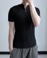 Jevin Muscle Fit Half Zip-Up Short Sleeve