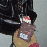 Mini 3-Ring Diary Keyring - Pink Star Brown