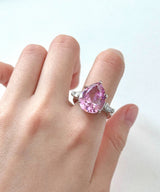 Pink water drop Ring