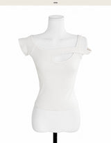 hope one : off-shoulder uneven tension top