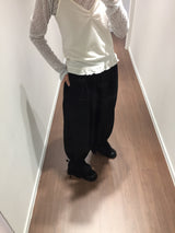 シャーリングフレアパンツ (2color)