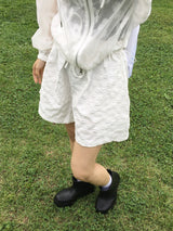 Zan Flower Embossed Short Pants (5c)