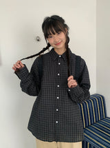 [unisex] ミルパブチェックオーバーシャツ