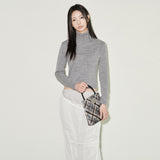 check mini velvet cross bag [charcoal]