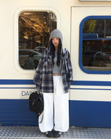 [ORIGINAL] Plain Hooded Check Shirt