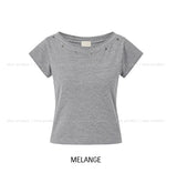 Kit Eyelet Boat Neck Slim Short Sleeve