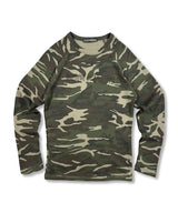 Raglan Camo Waffle Long Sleeve_Khaki