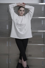 [MADE] beads long sleeve T_WHITE
