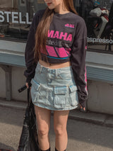 スリーポケットローライズスカートパンツ